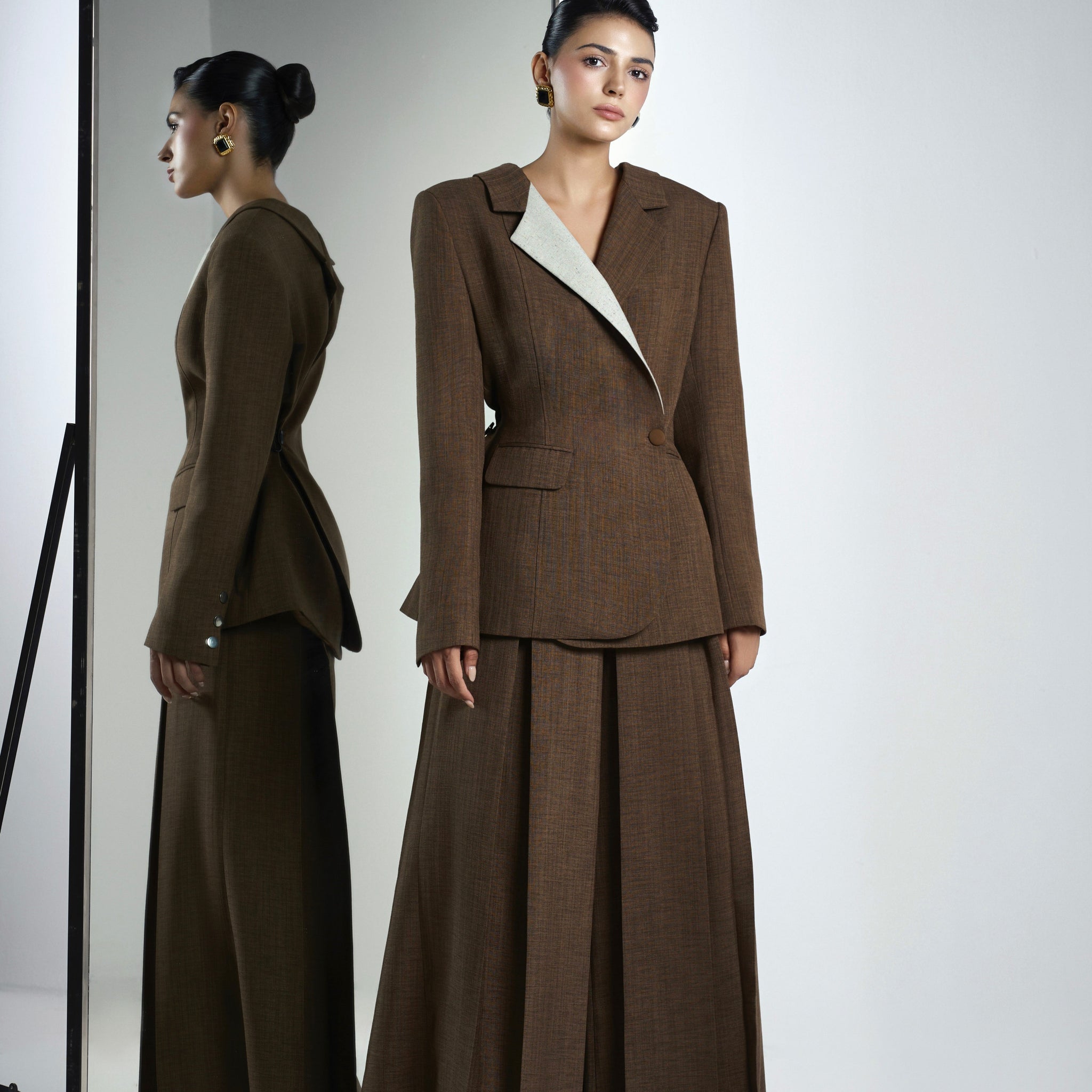 2-side Earth Brown Vest & Van Earth Brown Pants