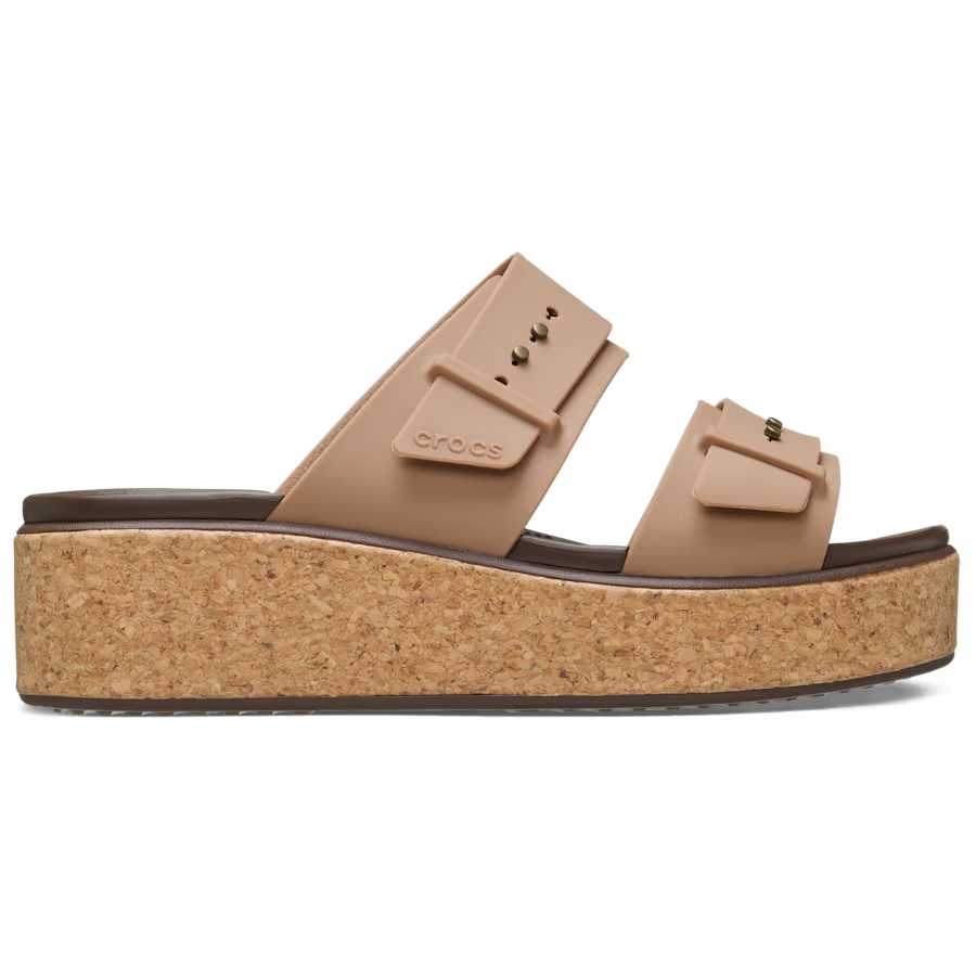 Crocs Women's Brooklyn Cork Buckle Wedges Platform Sandals