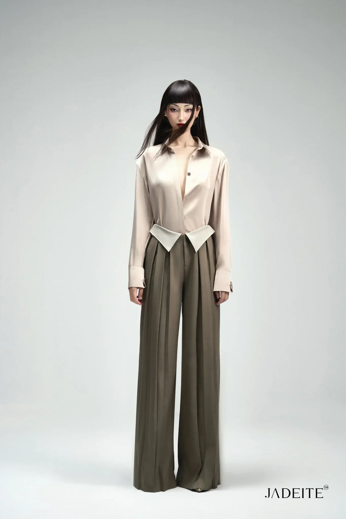 Planny Ver2. Nude Shirt & Front & Back Ash Grey Pants