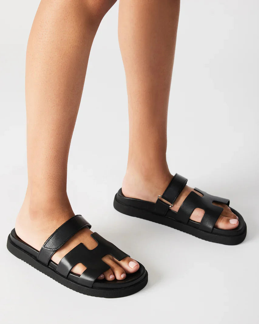 Steve Madden MAYVEN BLACK LEATHER Sandals