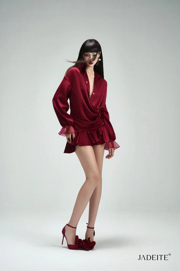 Raffle Red Shirt Dress