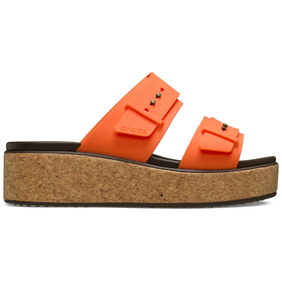 Crocs Women's Brooklyn Cork Buckle Wedges Platform Sandals